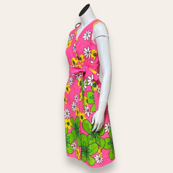60s Hawaiian Sleeveless Wrap Dress by Malihini Designer Collection Hawaii - Picture 2 of 14